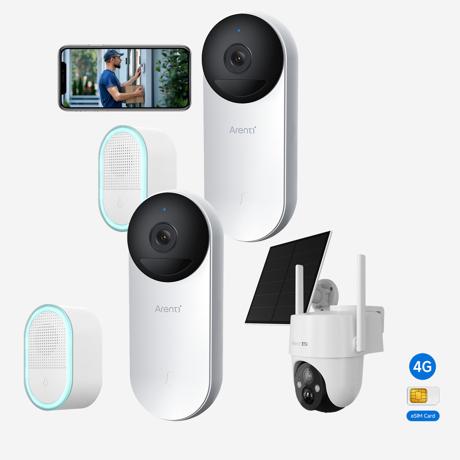 Bundle - 2 Bellcam4 Doorbell & GO3G 4G LTE Security Camera