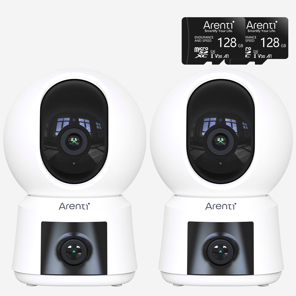 Bundle-2 P3TT Dual-Cam Indoor Camera & 2 128GB SD Card