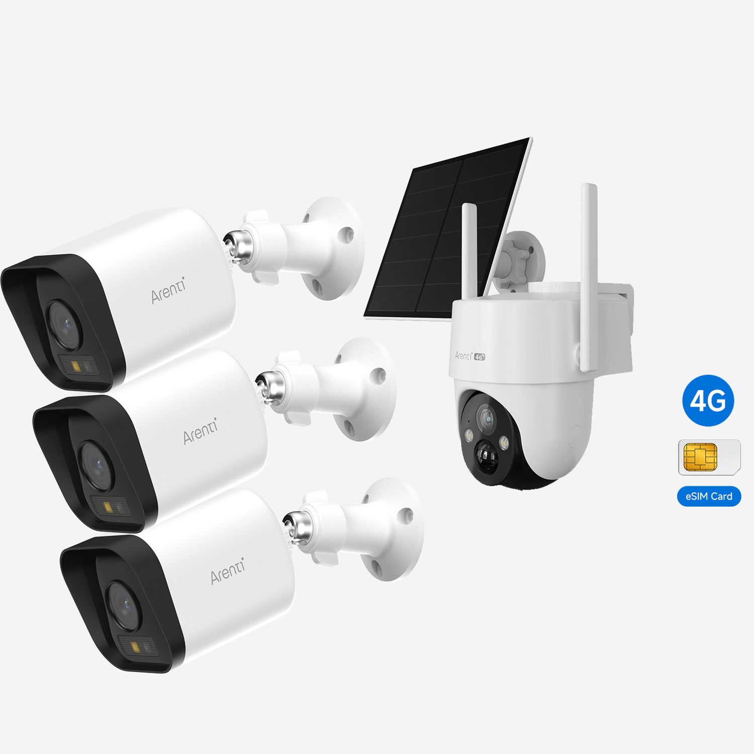 Bundle - 3 O3 Oudoor Security Camera & GO3G 4G LTE Security Camera