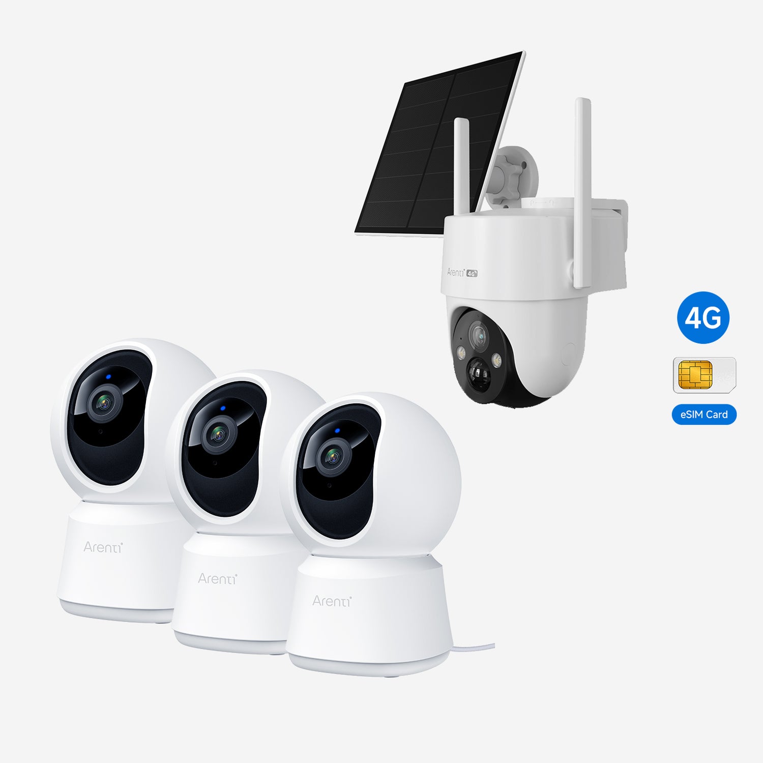 Bundle - 3 P2F Indoor Security Camera & GO3G 4G LTE Security Camera