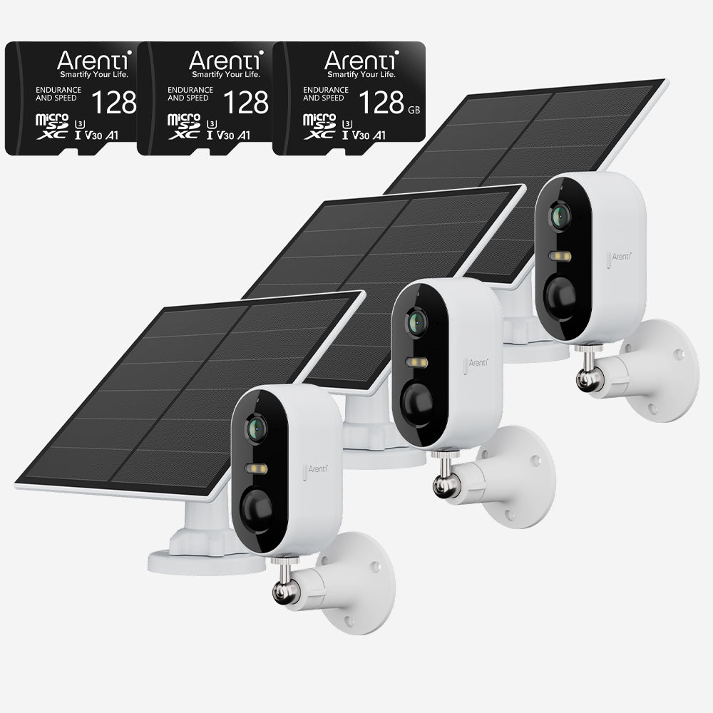 Bundle-3 GO1 Kit Oudoor Security Camera & 3 128GB SD Card