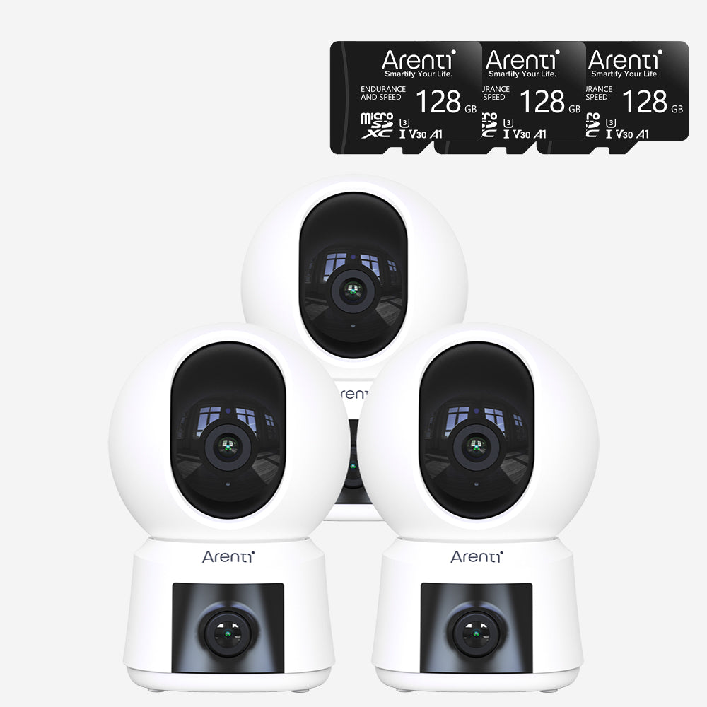 Bundle-3 P3TT Dual-Cam Indoor Camera & 3 128GB SD Card