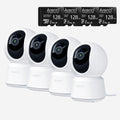 Bundle-4 P2F Indoor Security Camera & 4 128GB SD Card