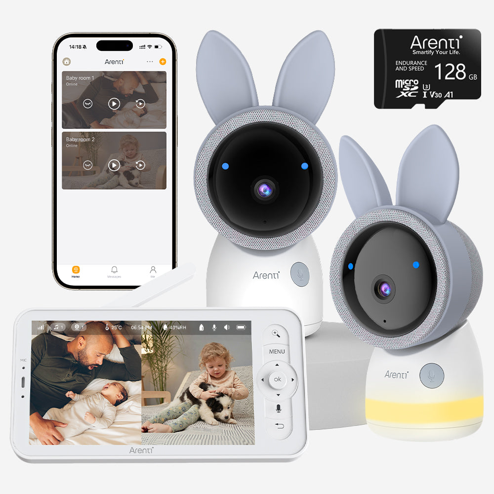Bundle-AInanny A4 2-Cam Kit (2 camera & 1 screen) & 128GB SD Card