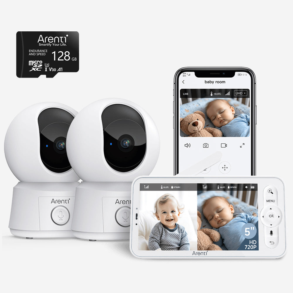 Bundle-AInanny B2 2-Cam Kit (2 camera & 1 screen) & 128GB SD Card