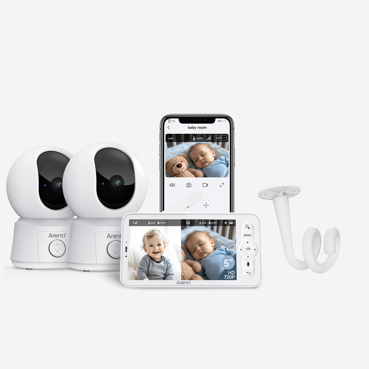 Bundle-AInanny B2 2-Cam Kit (2 camera & 1 screen) & Bracket